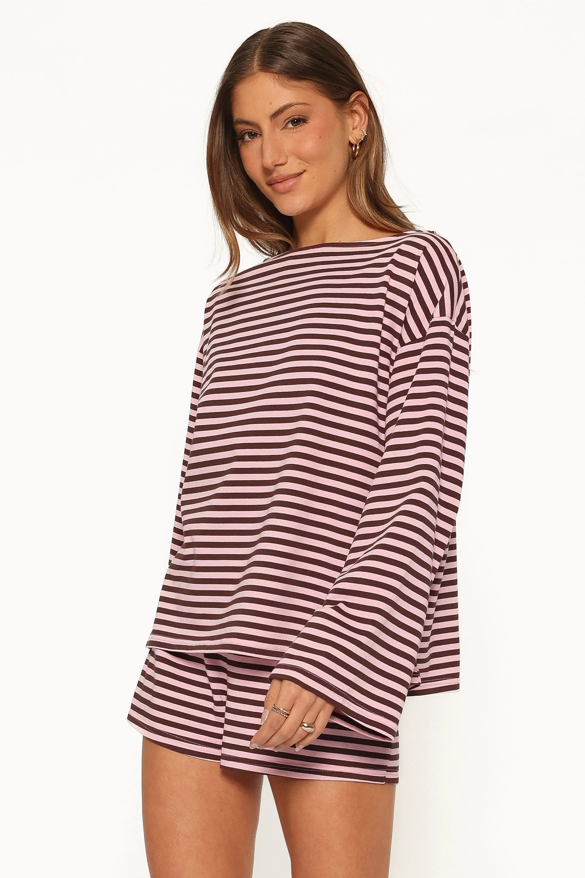 Tallulah Knit Short Set - Pink Stripe | Petal & Pup (AU)