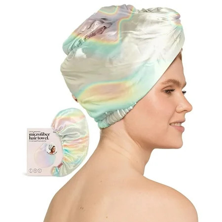 Kitsch Satin Wrapped Microfiber Hair Towel - Aura, 1 Count | Walmart (US)