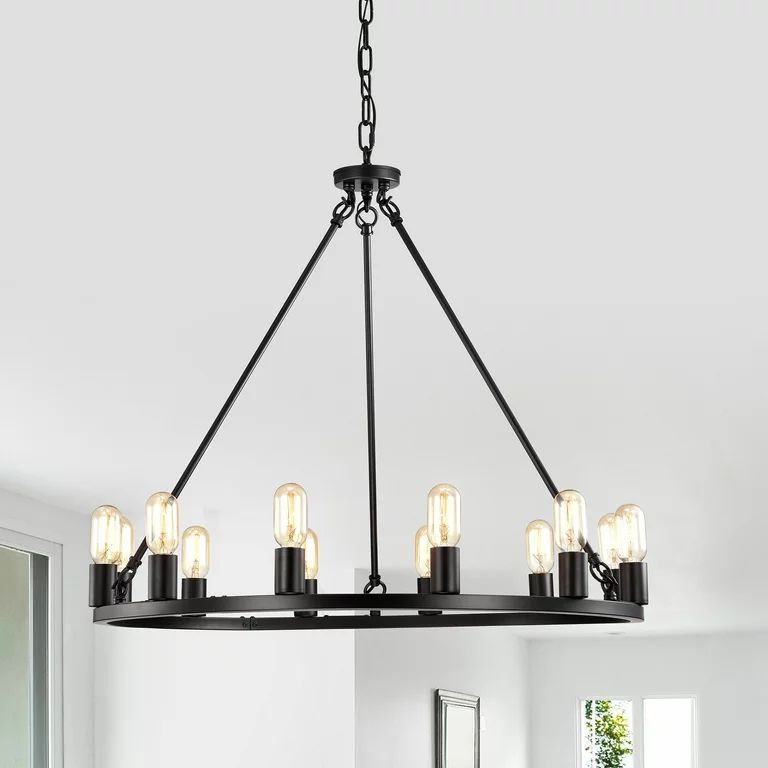 Reiss 12-Light 47-Inch Round Wagon Wheel Chandelier | Walmart (US)