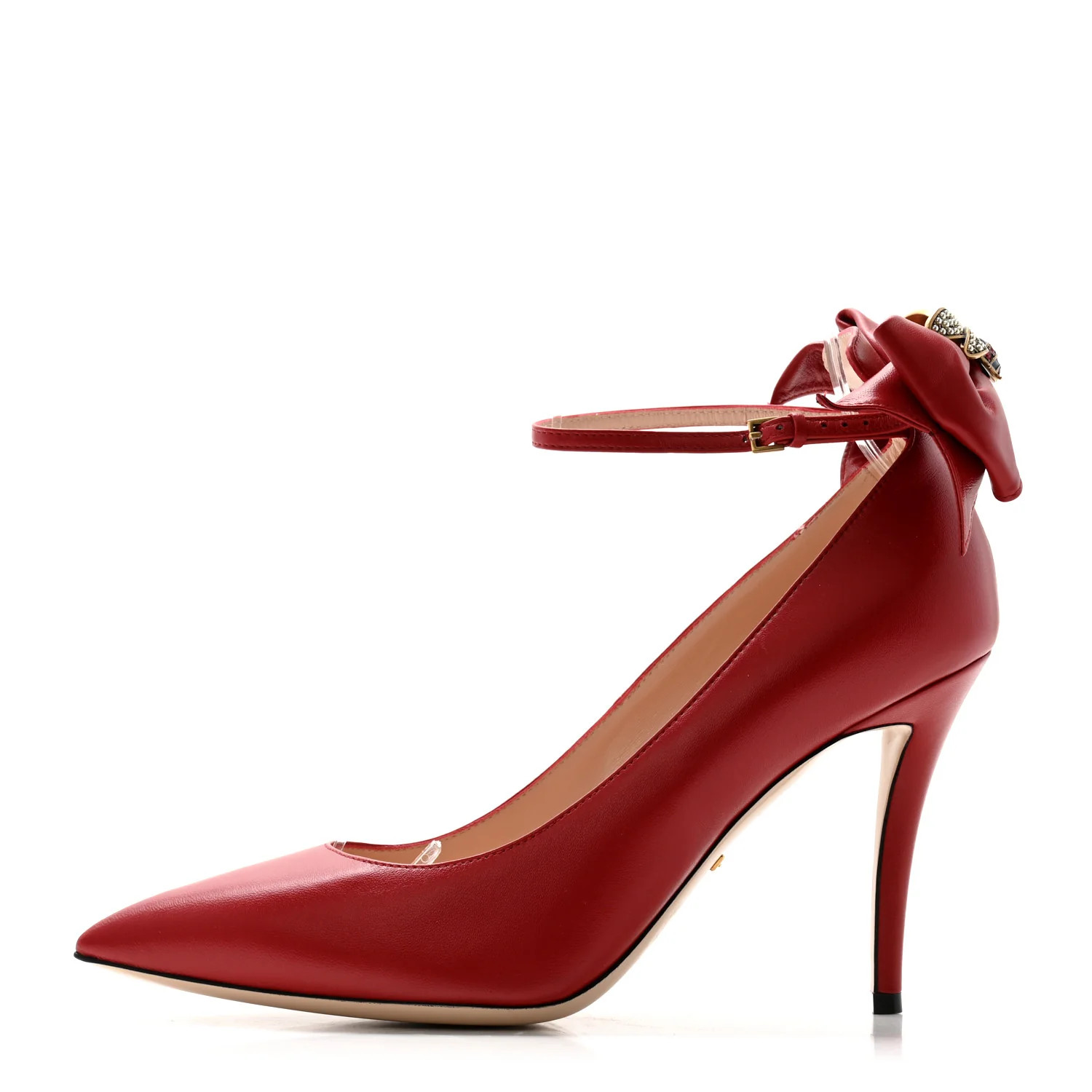 Gucci Nappa Queen Margaret Pumps 39.5 Hibiscus Red 1598903 | FASHIONPHILE (US)