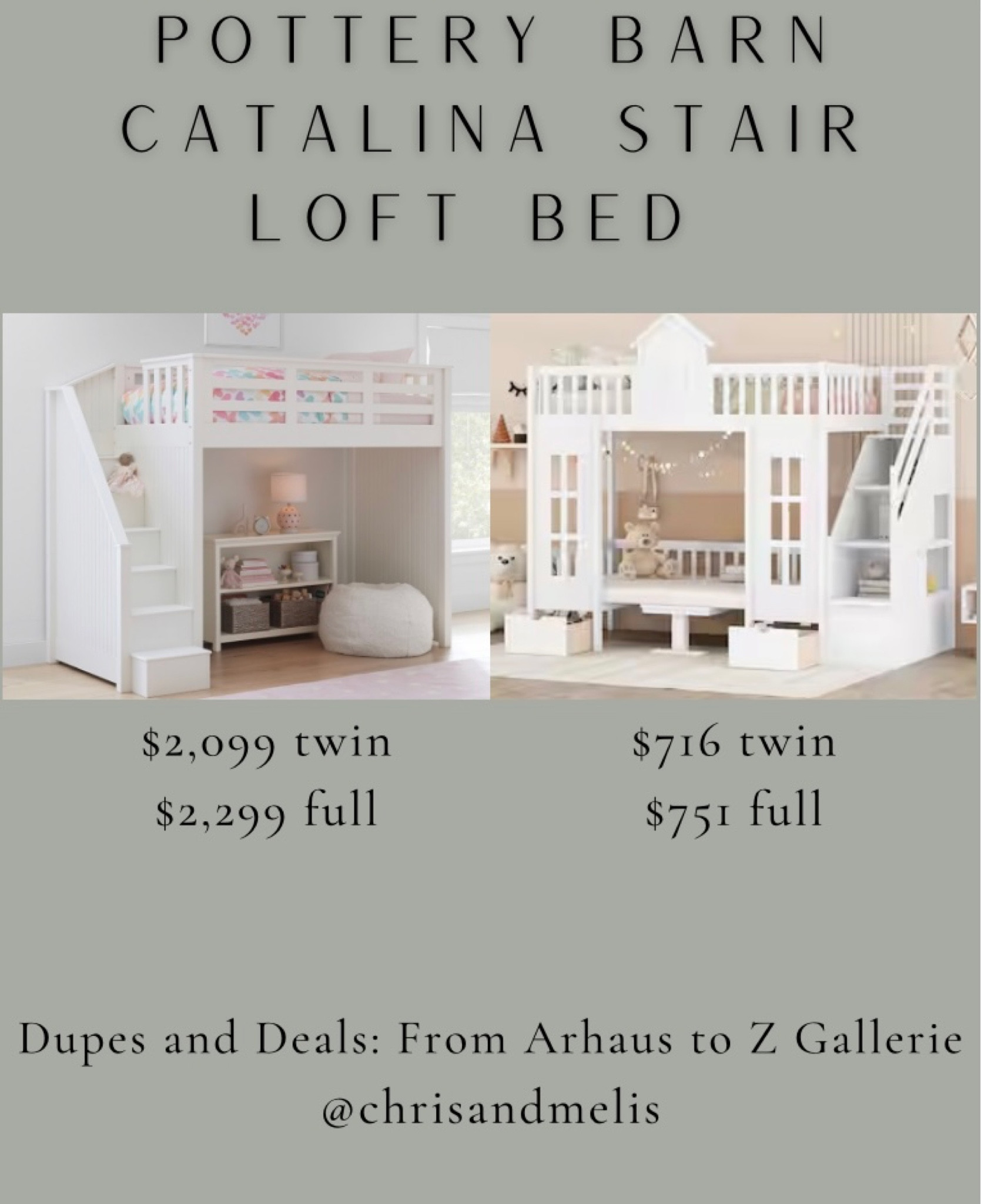 Dupe for the Pottery Barn kids Catalina Stair Loft Bed in both the twin and full sizes!

Children’s bedroom, nursery furniture, children’s furniture, kids bedroom, loft bed. 


#LTKhome #LTKsalealert