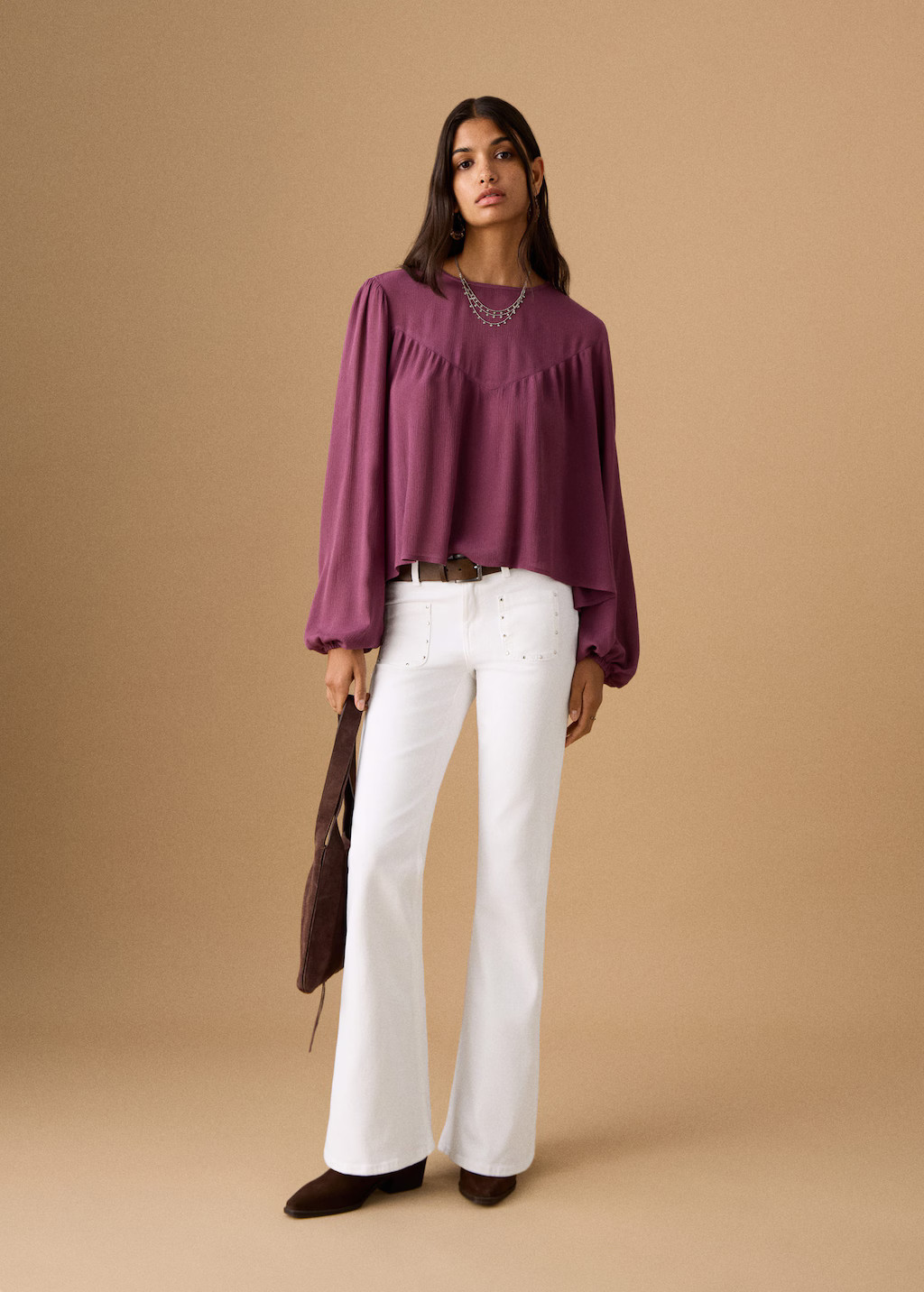 Flared jeans with studs off white - Teenage girl - 6 - MANGO TEEN | MANGO (UK)