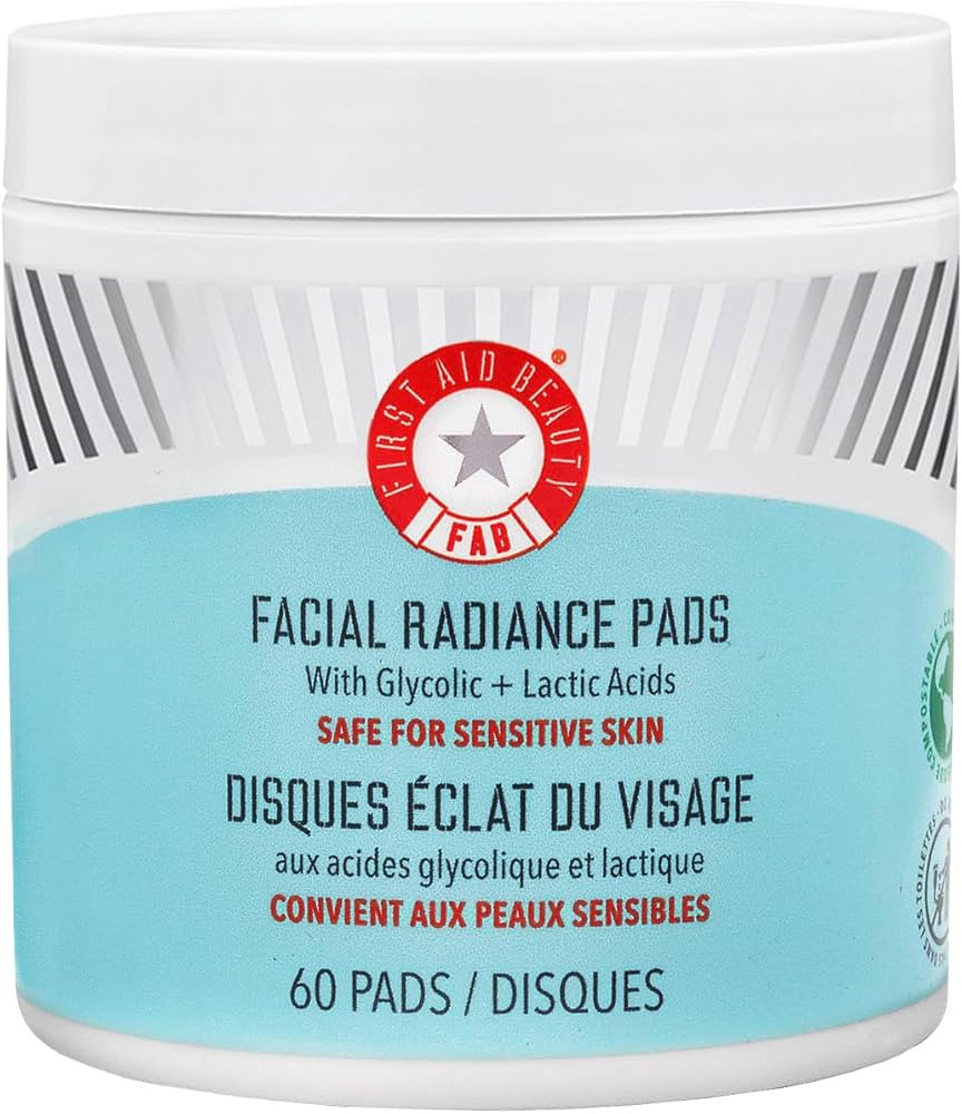 First Aid Beauty - Facial Radiance Pads with Glycolic & Lactic Acids, Daily Exfoliating pads with... | Amazon (US)
