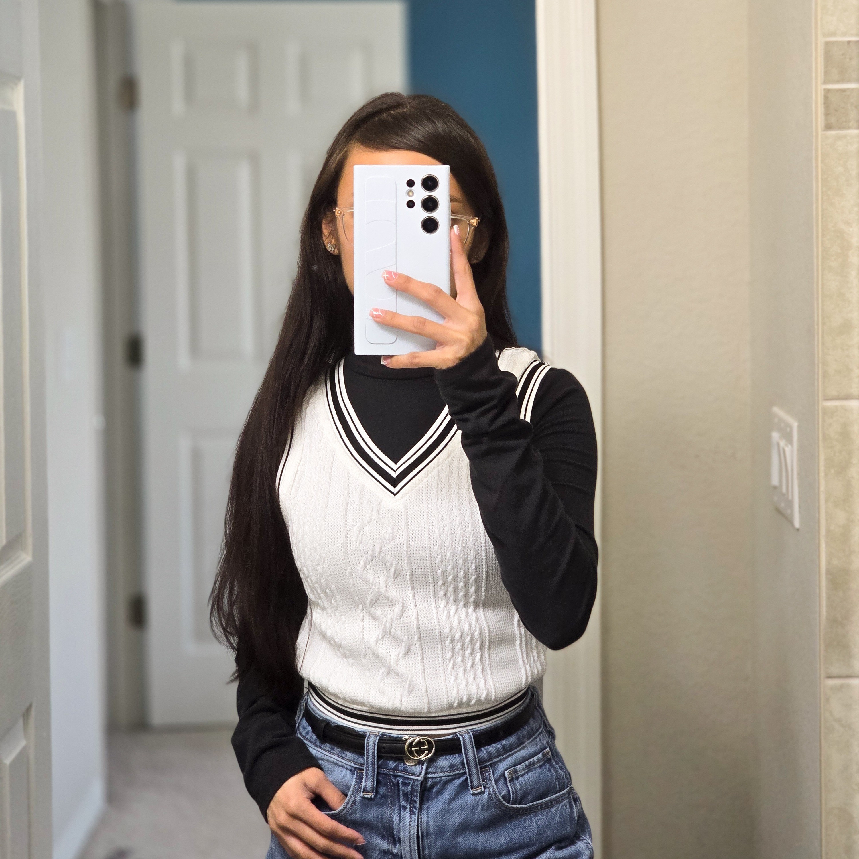 Casual winter outfit. Mock neck long sleeves with sweater vest

#LTKFindsUnder50 #LTKStyleTip #LTKSeasonal