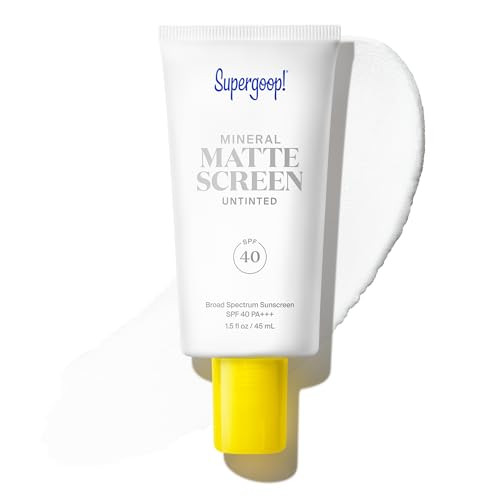Supergoop! Mineral Mattescreen (SPF 40) - 45 mL - Mineral, Oil-Free Broad Spectrum Sunscreen - Smooths Skins Appearance, Minimizes Pores & Controls Shine - Water & Sweat Resistant - Untinted | Amazon (US)