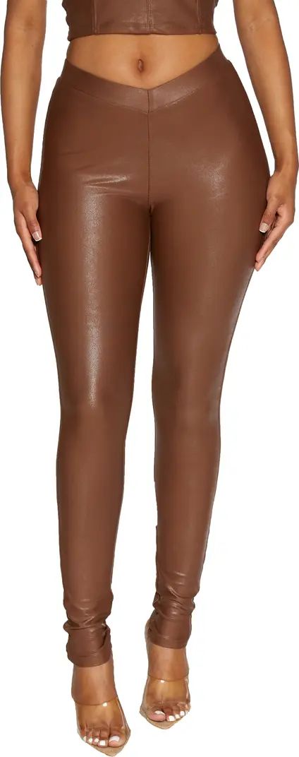 Drip V High Waist Faux Leather Leggings | Nordstrom Rack