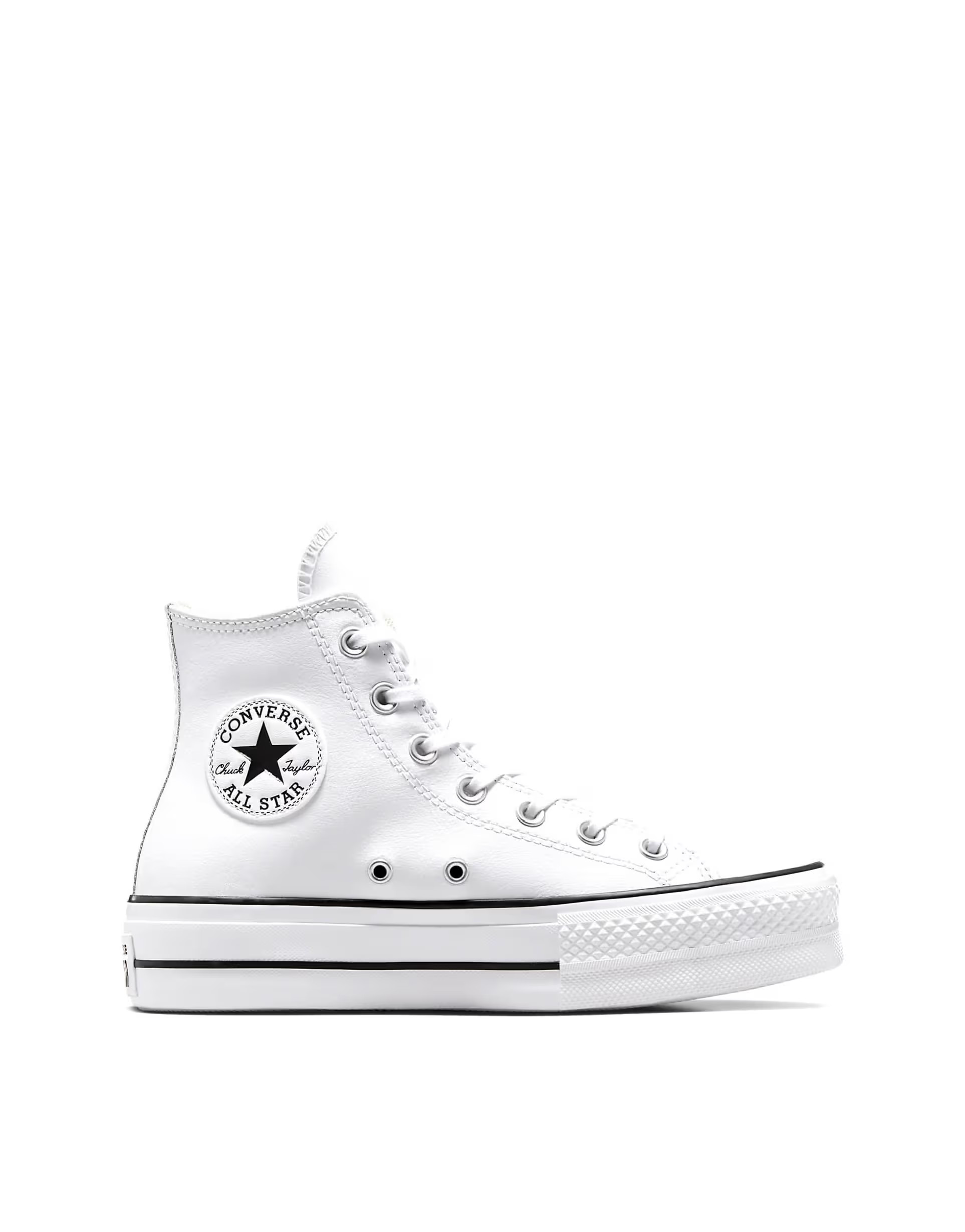 Converse Chuck Taylor All Star Hi Lift trainers in white leather | ASOS | ASOS (Global)