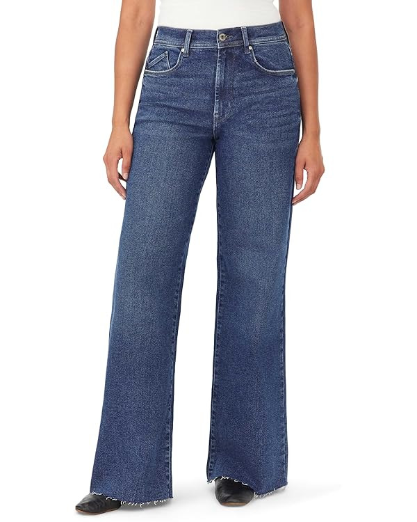 kensie Jeans for Women The Kaya Vintage Straight High-Rise Wide Leg Raw Hem 32-Inch Inseam, Size ... | Amazon (US)