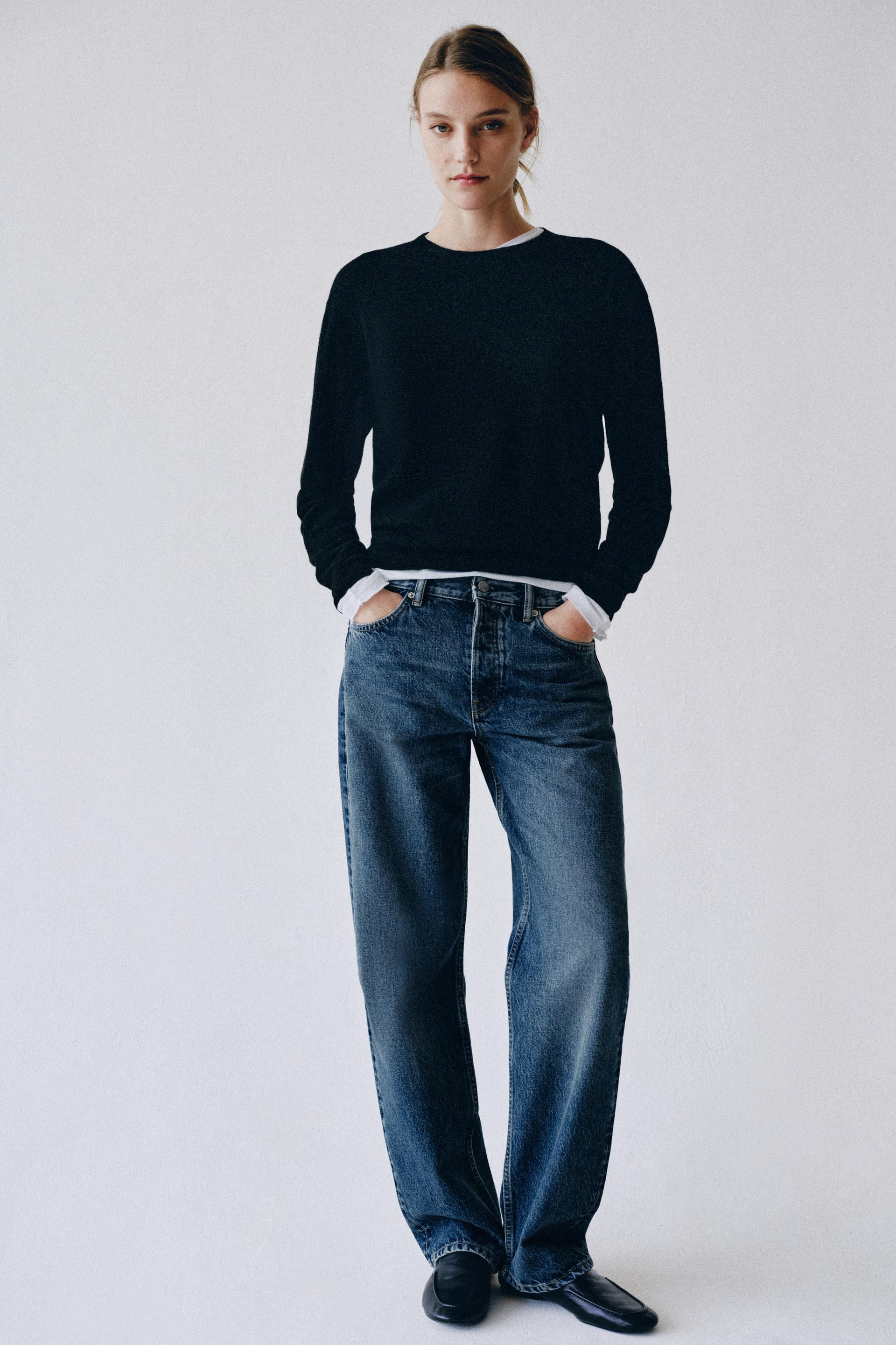 Zara - Zw Collection Mid-Rise Straight Jeans - Blue - 29 (Us 8) - Woman | Zara US