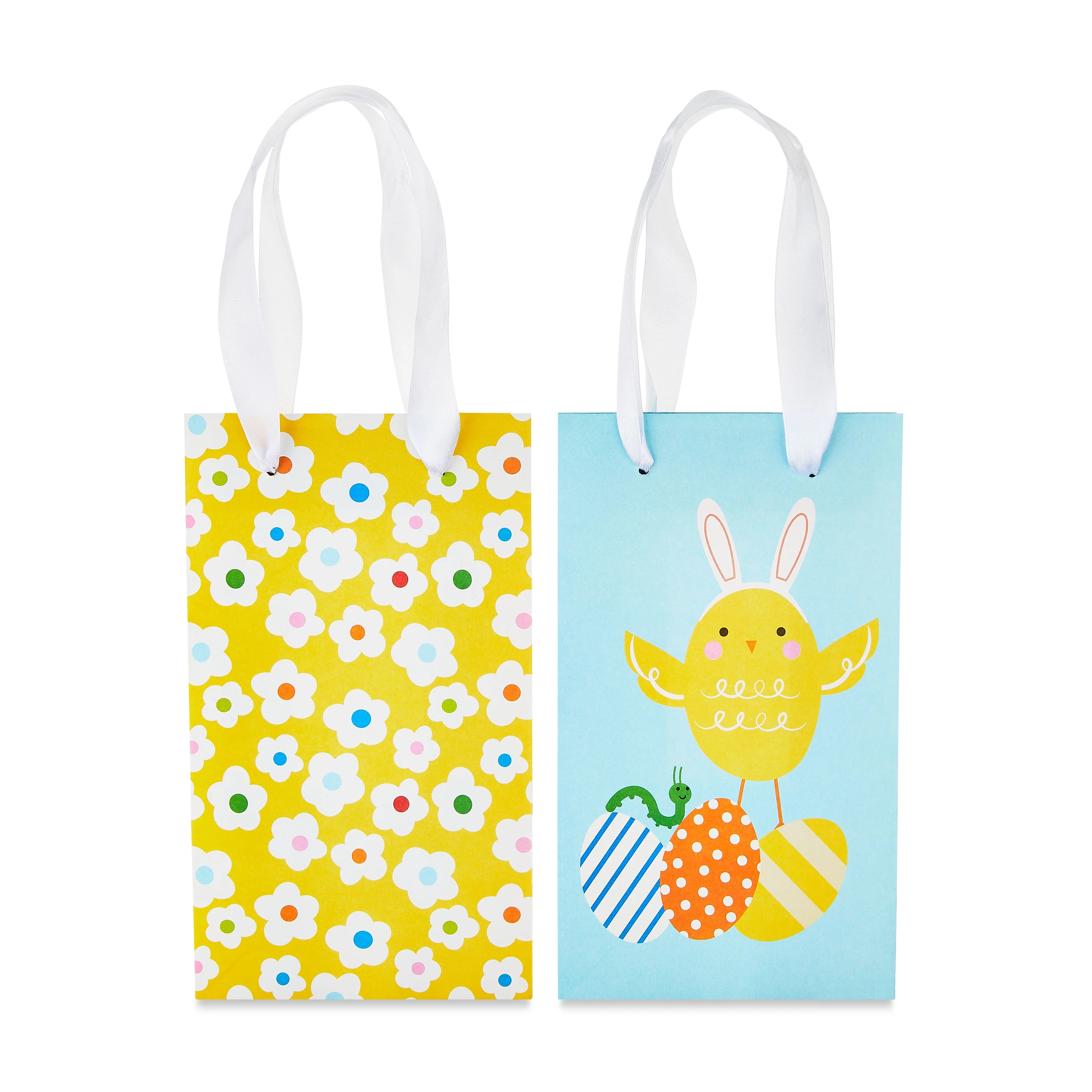 Easter Small Blue & Yellow Gift Bags, 2 Count, by Way To Celebrate | Walmart (US)