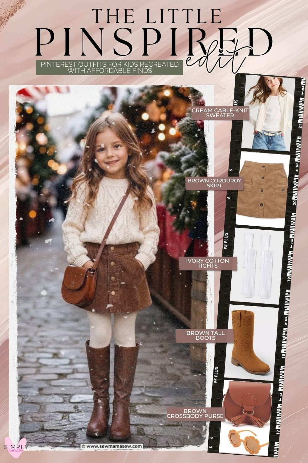 Classic little girl holiday outfit with warm neutrals and vintage-inspired details 🤎✨ Recreate this Pinterest-inspired look with a cream cable-knit sweater, brown corduroy skirt, ivory tights, tall brown boots and a mini crossbody bag. Perfect for Christmas outings, church, family photos or holiday gatherings.

#GirlsHolidayOutfit #KidsChristmasOutfit #LittleGirlStyle #CorduroySkirt #CableKnitSweater #ChristmasPhotoOutfit #HolidayFashion #KidsFashion #AmazonFinds #PinterestOutfit 

 #LTKSeasonal #LTKBaby #LTKKids