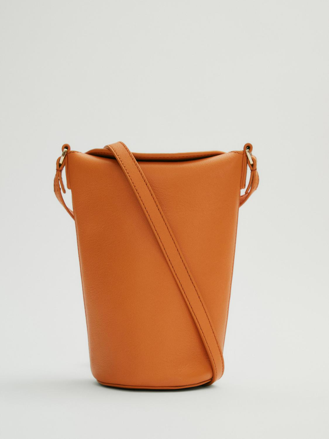 Vertical nappa leather mini crossbody bag | Massimo Dutti US