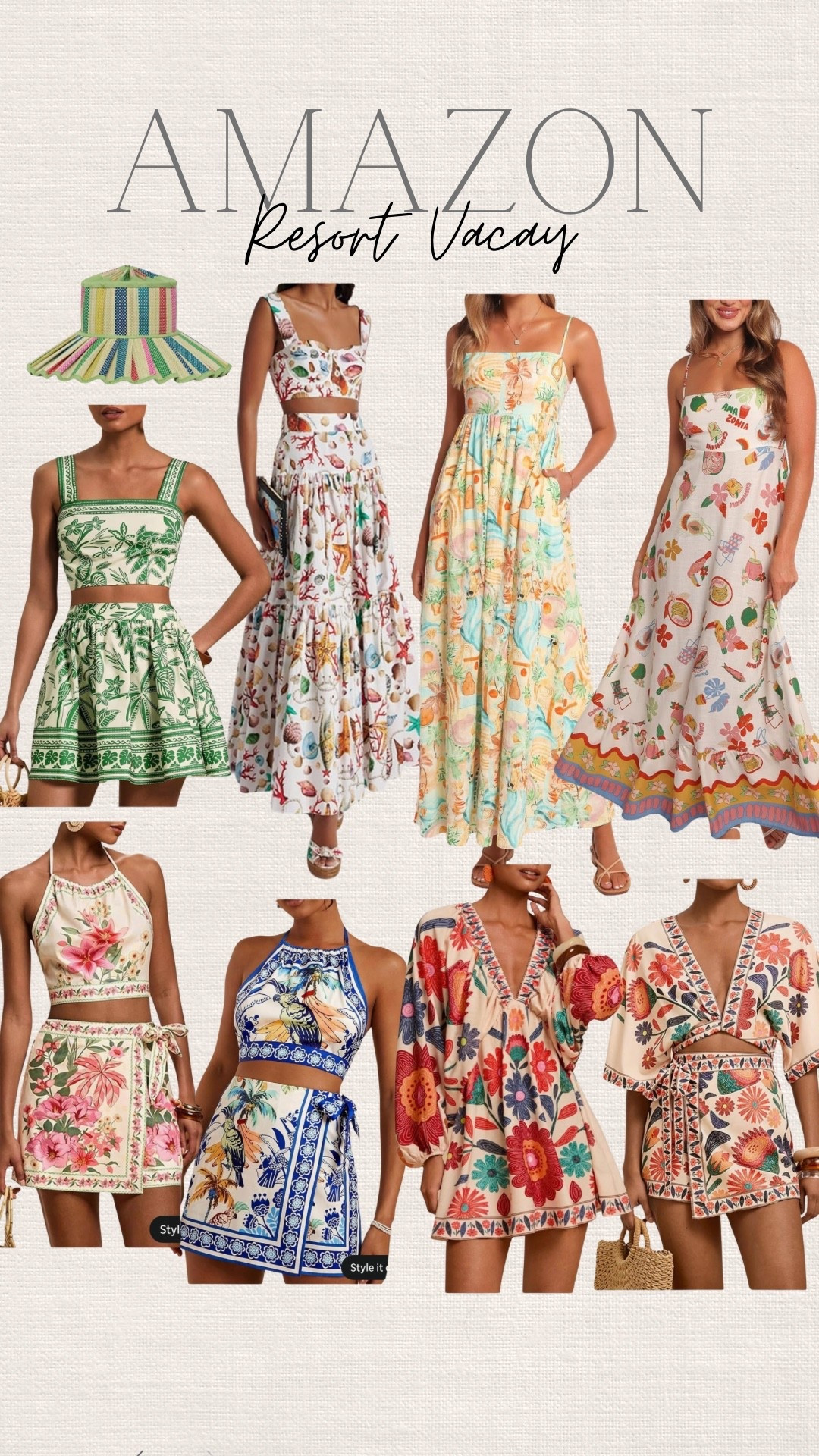 Farm rio look alike on Amazon. 
Amazon resort wear 
Amazon finds 
Amazon vacay outfits 
Amazing beach 

#LTKOver40 #LTKSwim