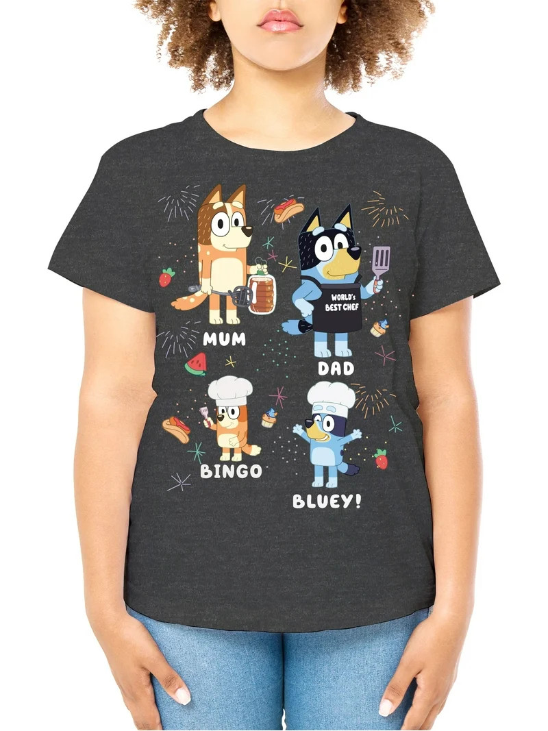Bluey Women's Graphic Tee with Short Sleeves, Sizes XXS-XXL | Walmart (US)