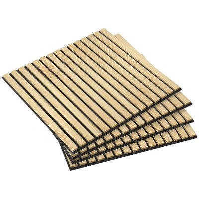 HOMCOM 24" x 24" 4 Pack Wood Wall Panels for Sound Absorbing, Acoustic Wood Panels for Interior Wall Decor, Ceiling, Oak | Target