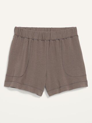 High-Waisted Cozy-Knit Pajama Shorts for Women -- 4-inch inseam | Old Navy (US)