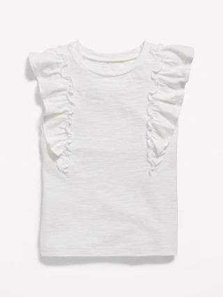 Ruffle-Sleeve Slub-Knit Top for Toddler Girls | Old Navy (US)