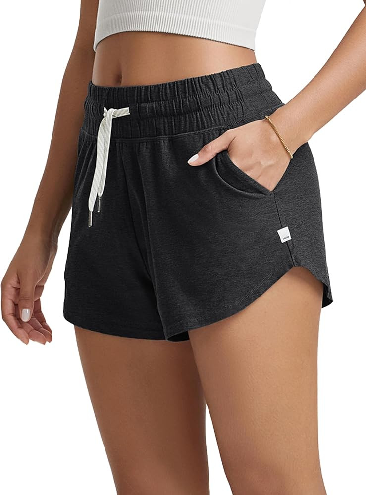 ODODOS Women's Performance Shorts Ultra Soft Stratum Tech Mid Rise Relaxed Shorts with Pocket 3" ... | Amazon (US)