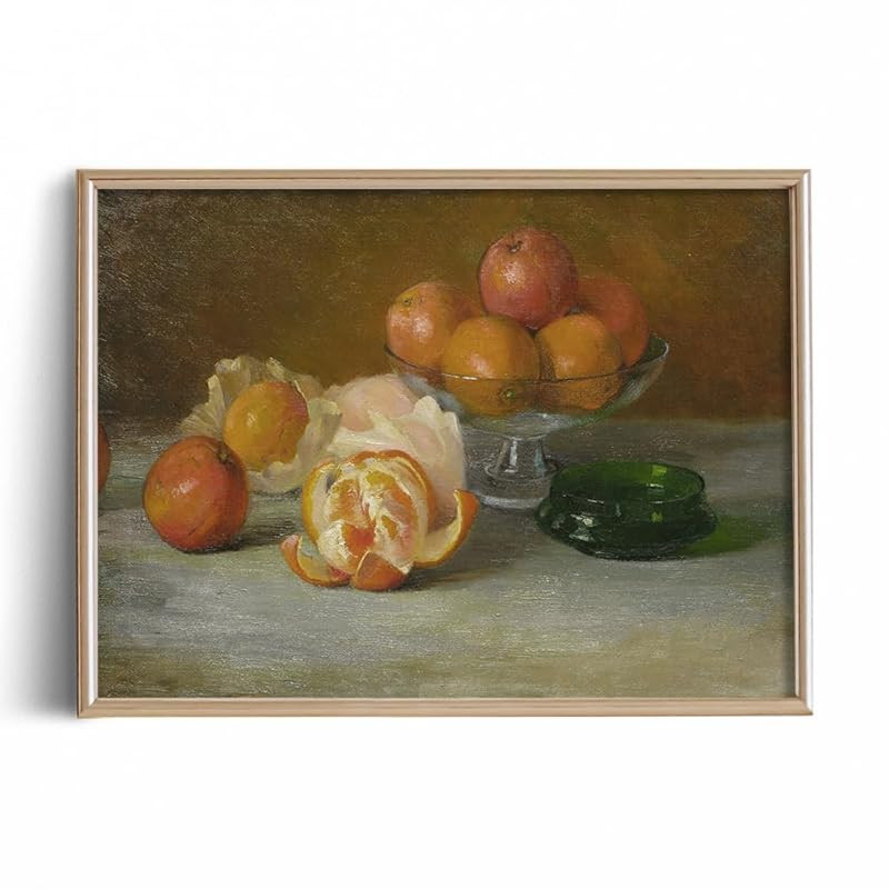 Farmhouse Still Life Picture Living Room - Rustic Vintage Decor for Bedroom - Tangerine Orange Fr... | Amazon (US)