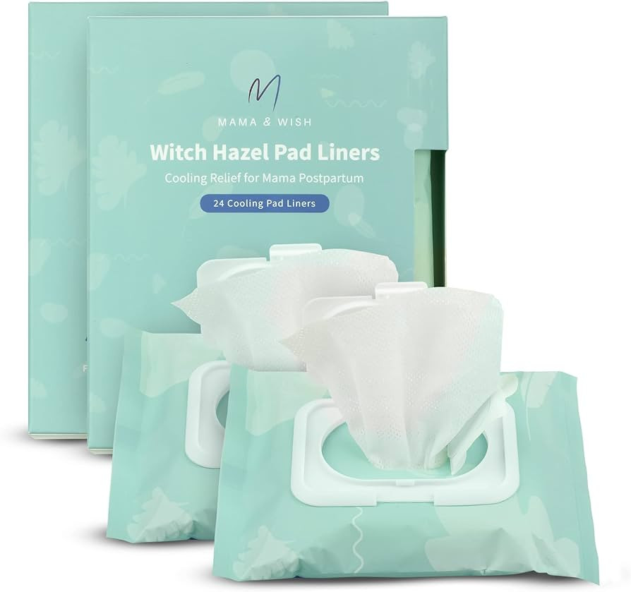 Mama & Wish Witch Hazel Pad Liners for Postpartum Care (2-Pack) | Amazon (US)