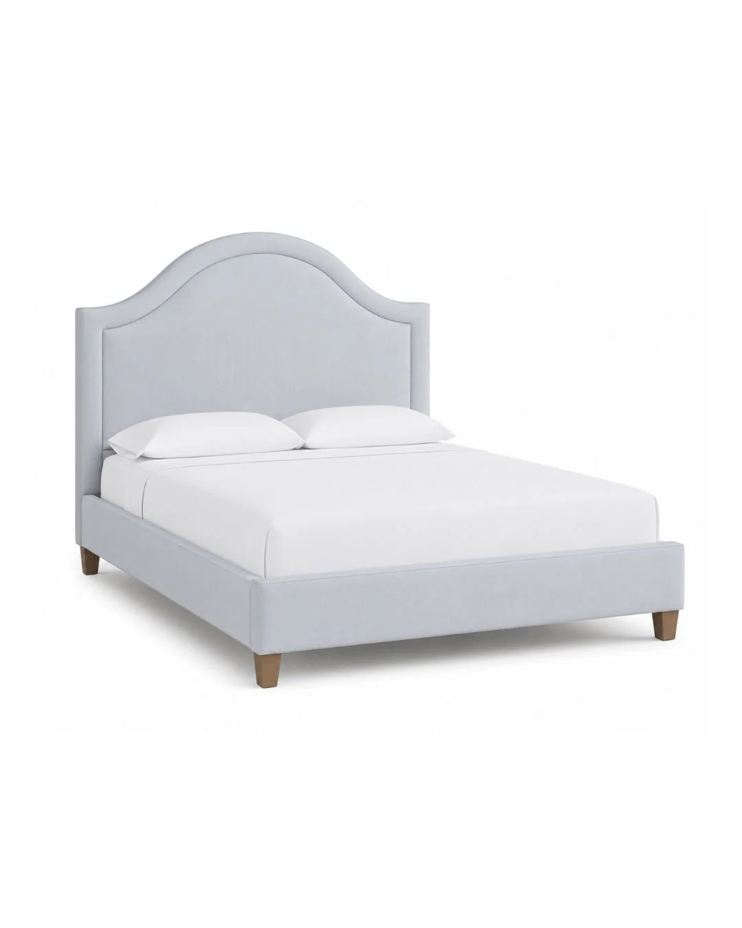 Josie Bed - Queen          - Ticking Stripe Denim / Alabaster | Brooke and Lou