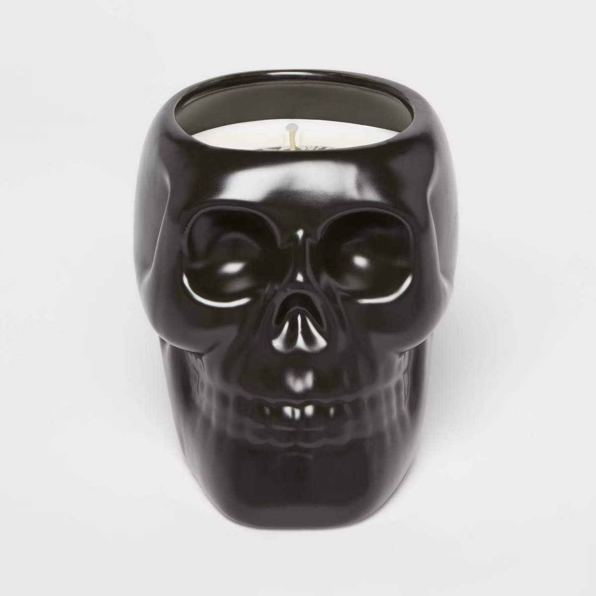 38oz XL Ceramic Skull Figural Candle Black - Threshold™ | Target