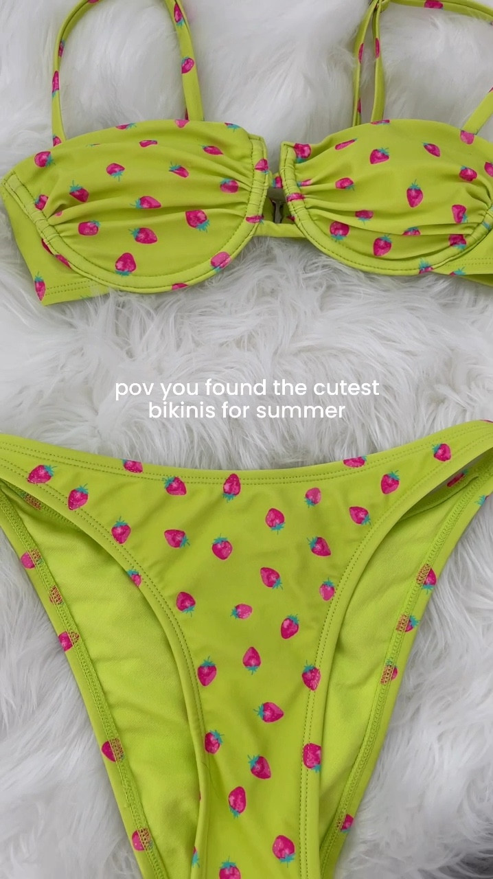 The cutest bikinis for summer 🍓🍉☀️ Under $30 &amp; on SALE! Ends today. 
I’m wearing size XXS in both. 

Swimsuits. Bikinis. Bathing suits. Affordable bikinis. Summer must haves. Target deals. Target style. Target finds. Try on haul. Under $50. Summer finds. Summer style  

#LTKSaleAlert #LTKVideo #LTKSwim