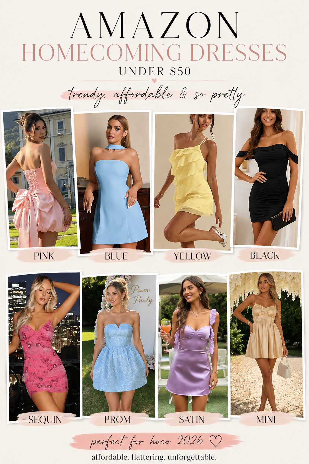 Affordable, trendy, and so pretty 😭✨ these Amazon homecoming dresses are a must-have for 2026 💃
#amazonhomecoming #homecomingdress2026 #hocodress #homecomingoutfits #hoco2026 #homecomingdressesunder50 #amazonfashionfinds #pinkhomecomingdress #bluehomecomingdress #blackhomecomingdress #yellowhomecomingdress #sequindress #sequinminidress #sparklydress #minipartydress #sexyhomecomingdress #partyoutfitideas #goingoutdress #budgetfashion #affordablestyle #ltkunder50 #ltkfashion #ltkfinds #viralfinds #amazondresses #fallfashion2026 #itgirlstyle #trendystyle #fashioninspo 

 #LTKSeasonal #LTKU #LTKSaleAlert