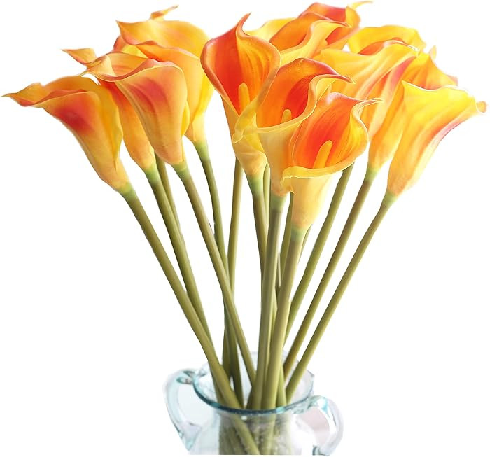 10pcs Calla Lilies Artificial Flower,26'' Long Stem Artificial Calla Lily Flowers,Realistic Arum ... | Amazon (US)