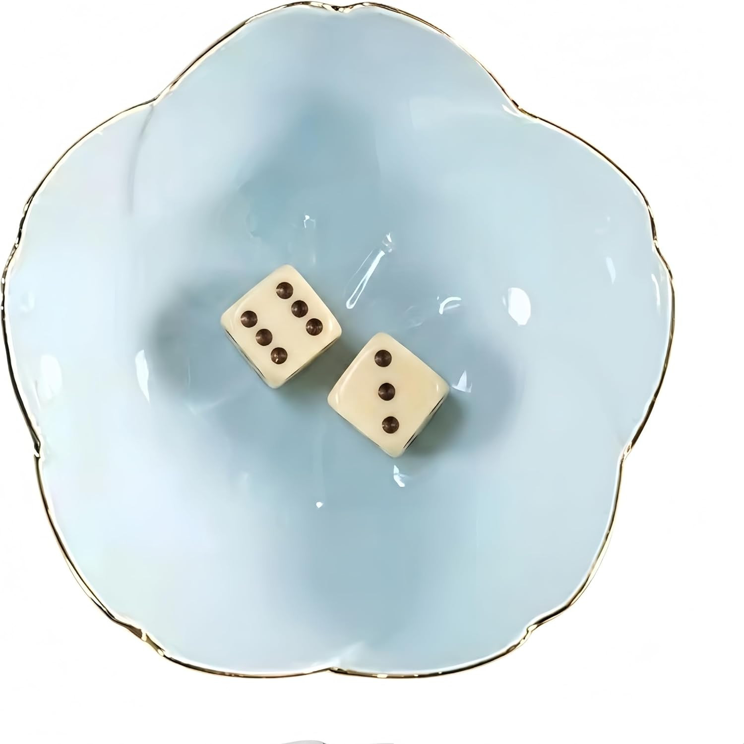 Mahjong Dice Dish Baby Blue Ceramic Tile-Inspired Dice & Chip Tray for Game Night, Small Accessory Holder for Coins, Markers, Jewelry, Desk, or Tabletop Organizer | Amazon (US)