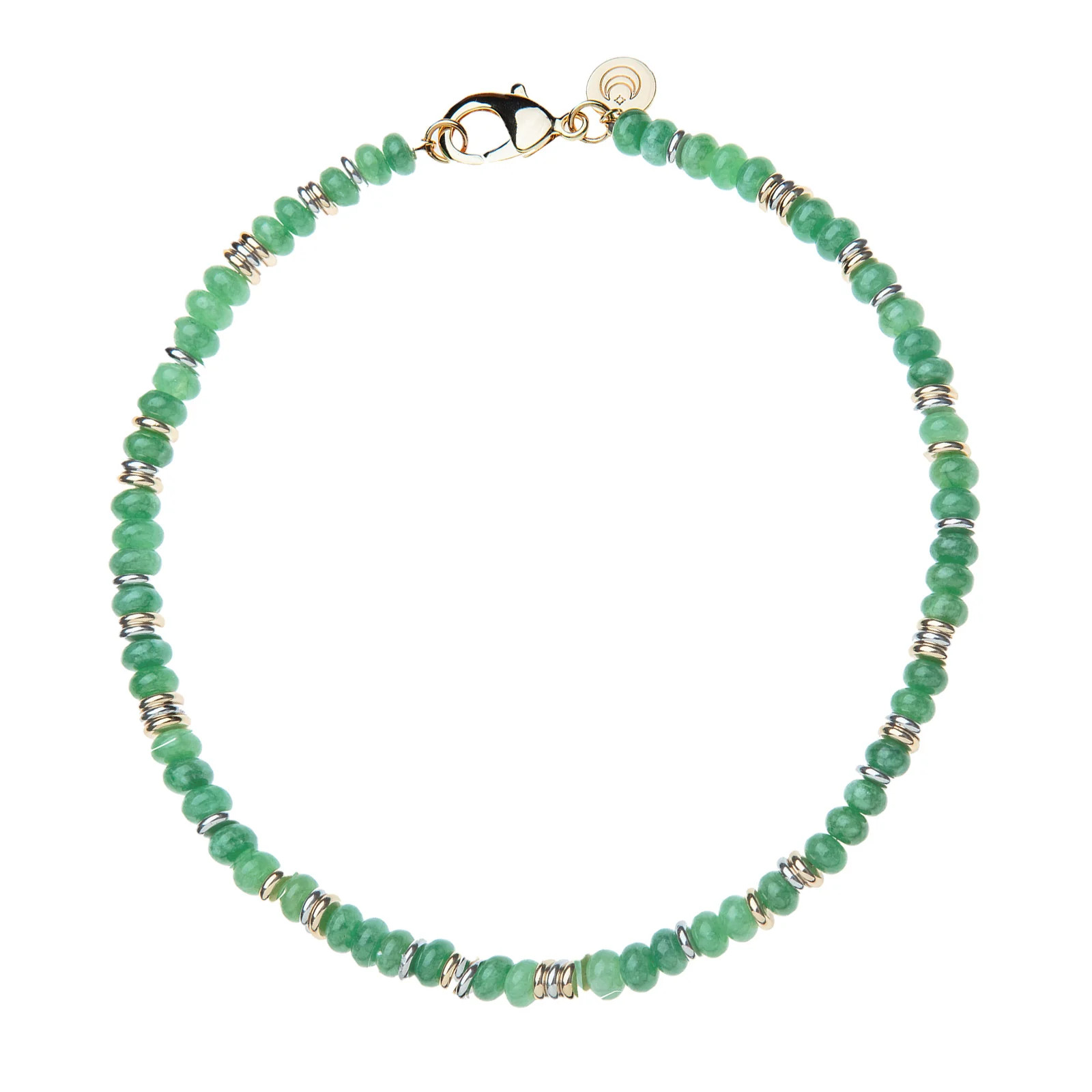 Gumdrop Beaded Necklace in Green Jade Gilver SALE | Jane Win