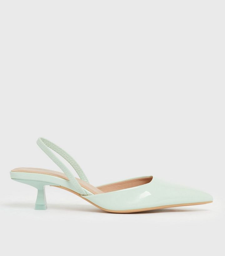 Mint Green Patent Slingback Kitten Heel Court Shoes
						
						Add to Saved Items
						Remove ... | New Look (UK)