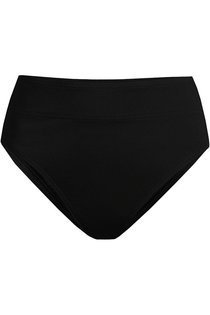 Women's Chlorine Resistant High Leg High Waisted Bikini Swim Bottoms - Lands' End - Black - XS | Lands' End (US)