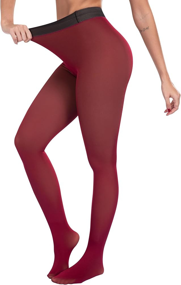 ATHVOTAR Fleece Lined Winter Tights Women - Thermal Warm Opaque Pantyhose Thick Sheer Leggings | Amazon (US)