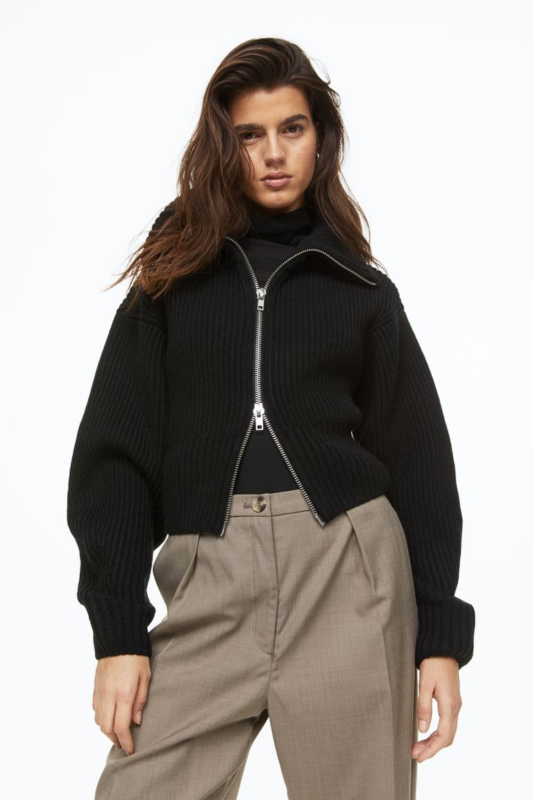 Cardigan aus Wollmix mit Reißverschluss | H&M (DE, AT, CH, NL, FI)