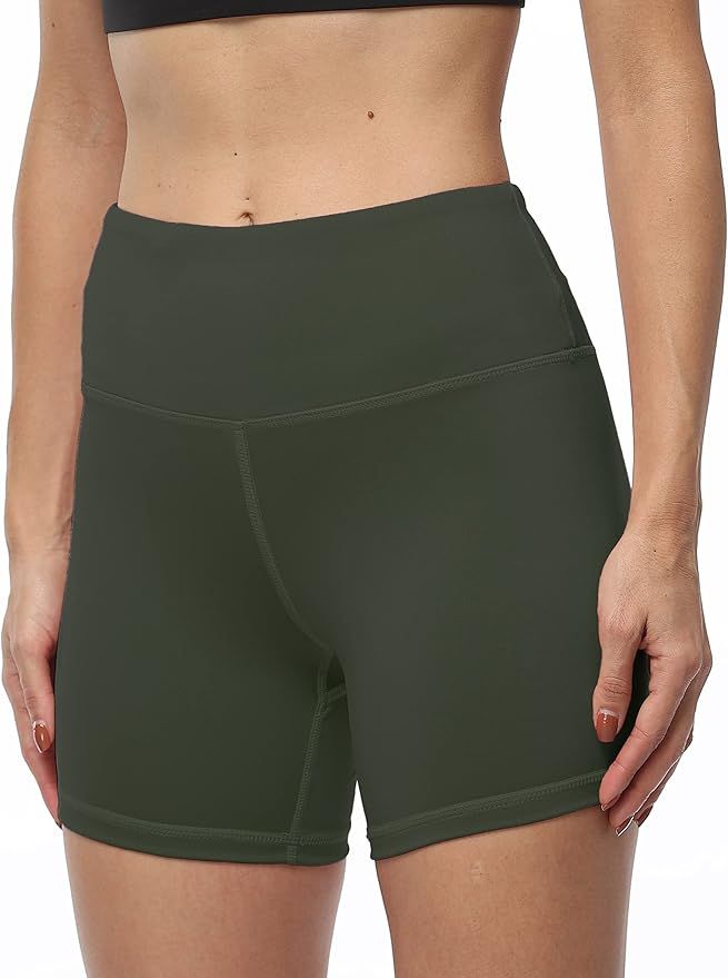 IOJBKI High Waisted Biker Shorts Tummy Control Yoga Workout Running Shorts with Pockets for Women | Amazon (US)