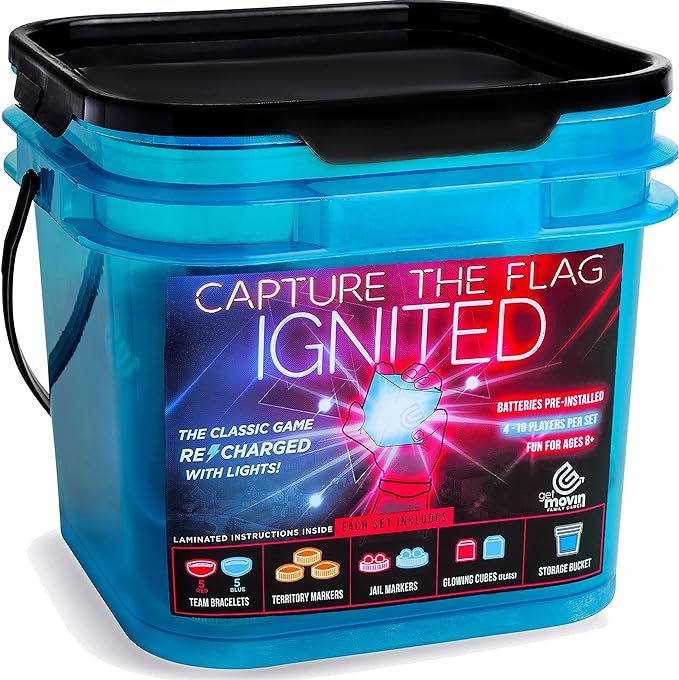 GETMOVIN SPORTS Capture The Flag Ignited Kit with Glow-in-The-Dark LED Game Pieces and Storage Bu... | Amazon (US)