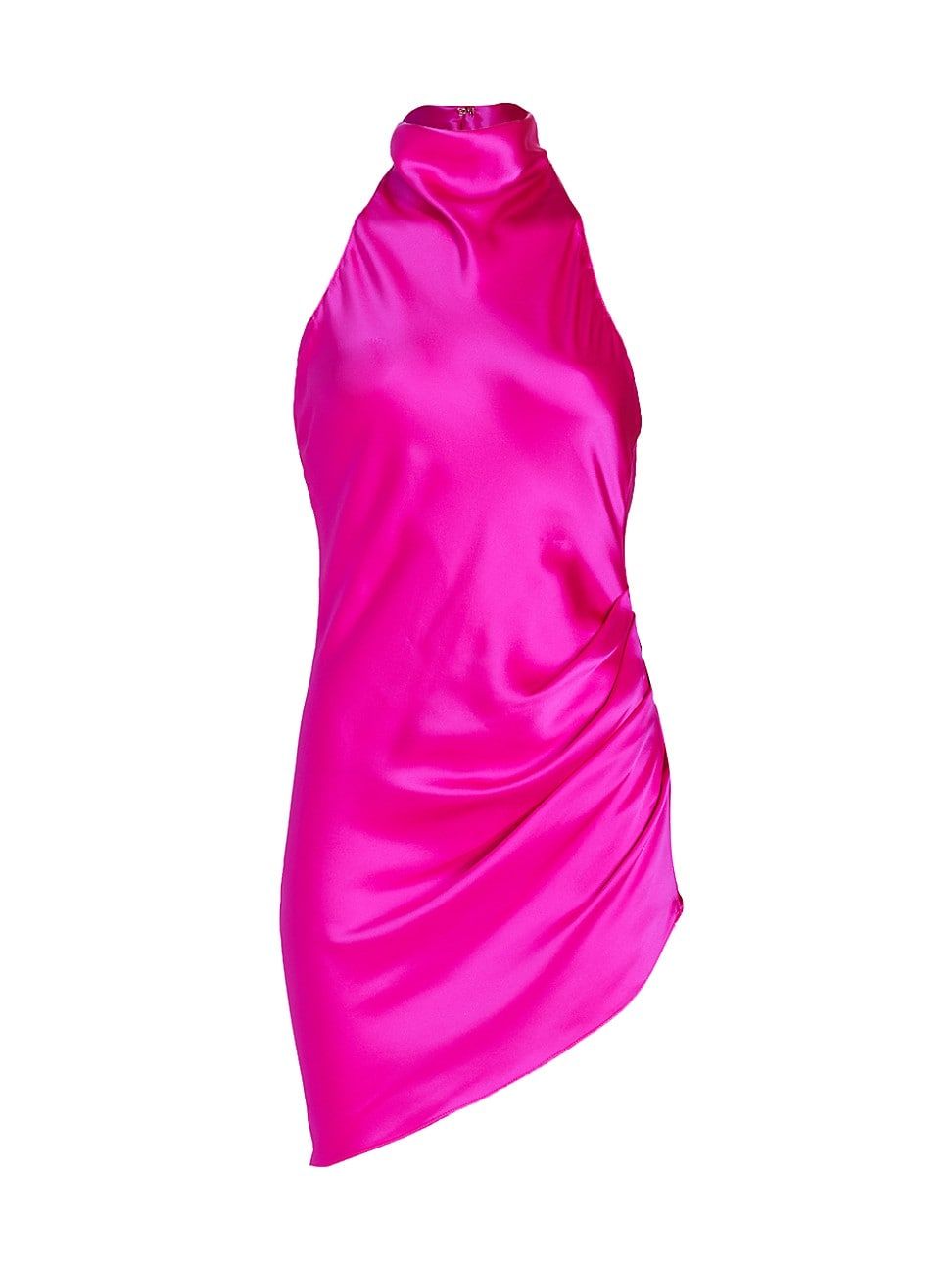 Women's Samba Satin Halter Mini Dress - Hot Pink Light Silk - Size Small | Saks Fifth Avenue