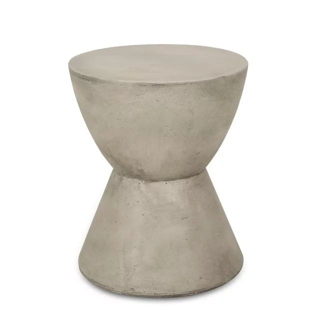 Natchez Outdoor Lightweight Concrete Side Table, Light Gray | Walmart (US)