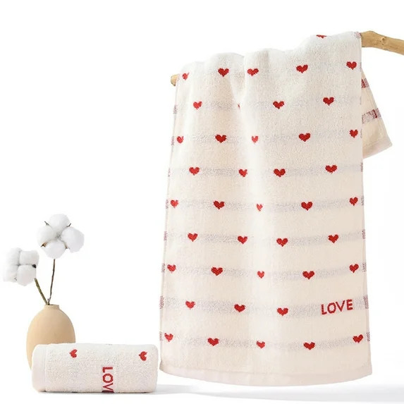 Honeeladyy Heart Print Hand Towels for Bathroom 26 X13 Embroidery Love Heart Hand Towels Cotton S... | Walmart (US)