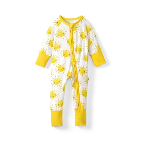 Little Sleepies Pajamas for Baby Boys & Girls, Viscose from Bamboo Baby Pajamas, Snug Sleeper, Toddler PJs, 2-Way Zipper, Sunshine, 3-6M | Amazon (US)