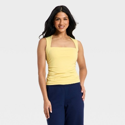 Women's Ruched Tank Top - A New Day™ Yellow M | Target