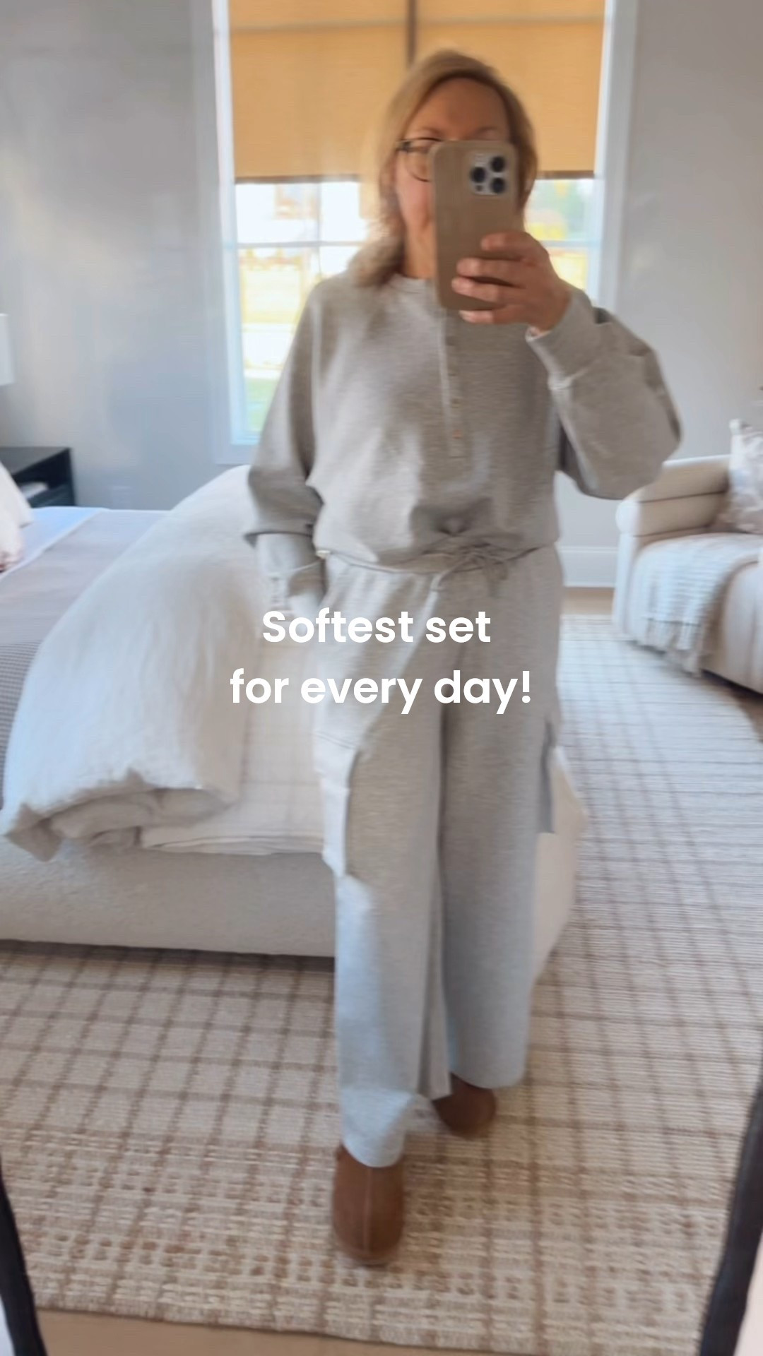 Get this! But get the “regular “ length! I’m 5’2” and the short was too short! 
Wearing a medium in top and bottom


#LTKdayinmylife #LTKOver40 #LTKMidsize