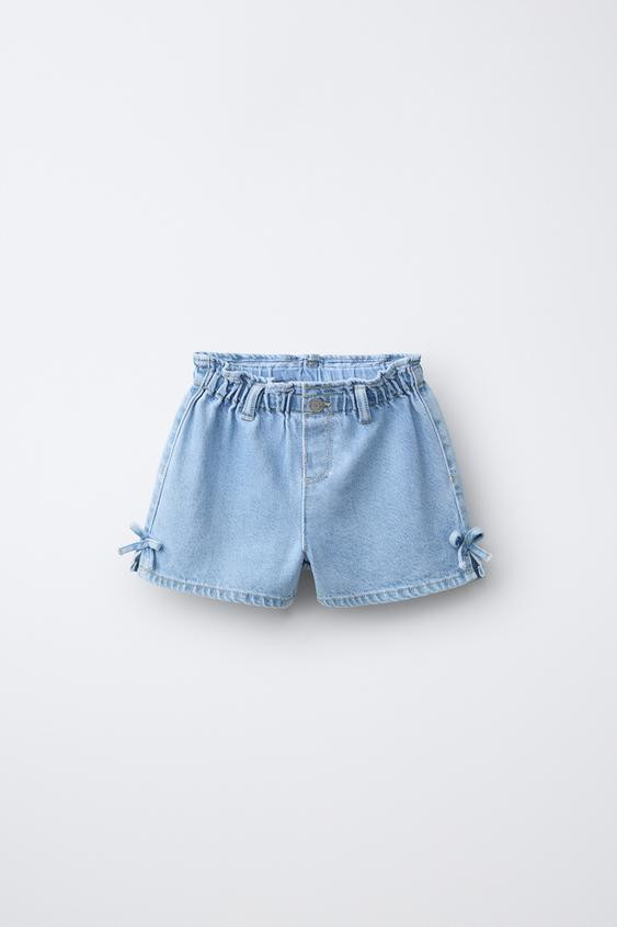 DENIM SHORTS WITH BOWS | Zara US