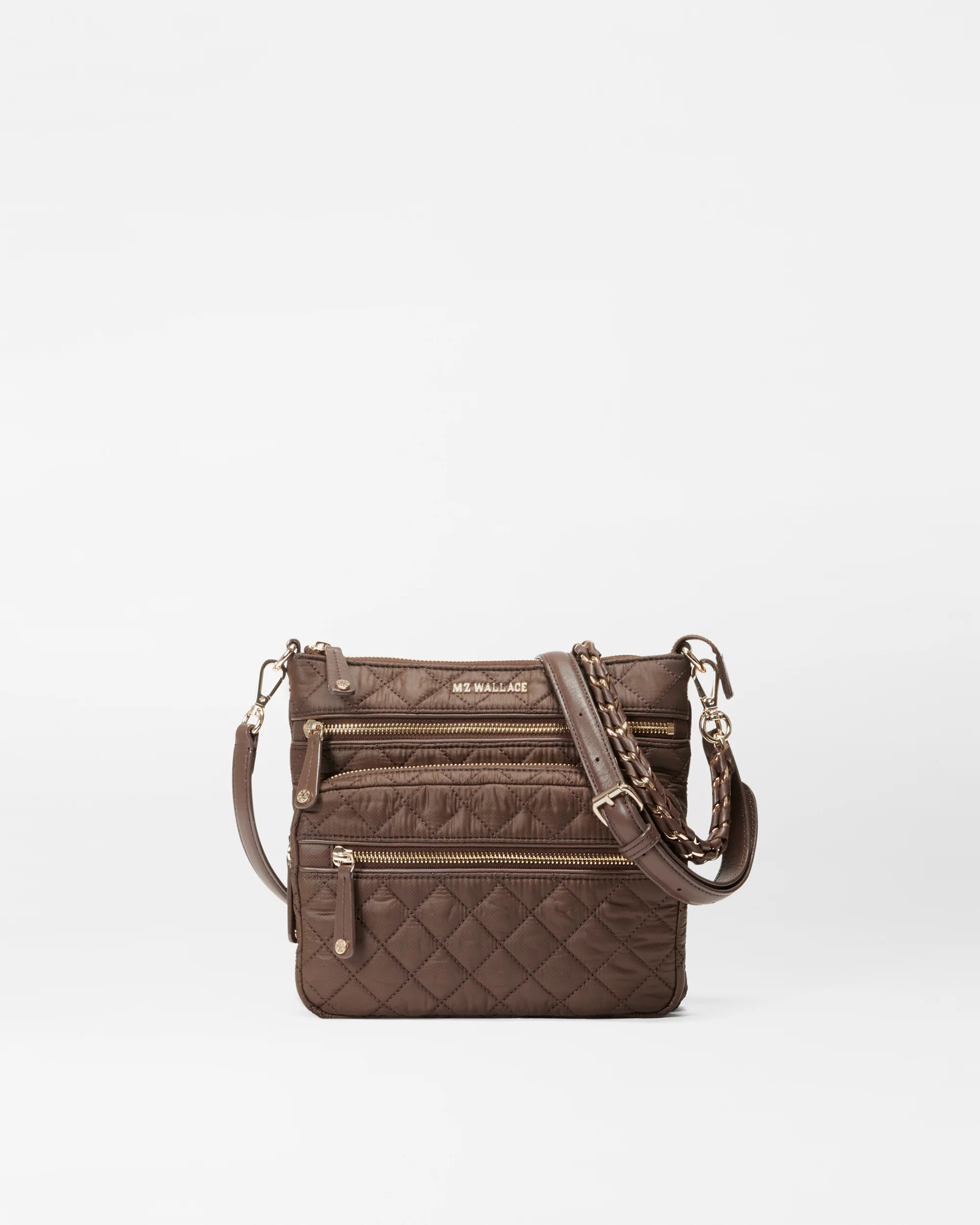 Downtown Crosby Crossbody Bag in Walnut Nylon| MZ Wallace | MZ Wallace