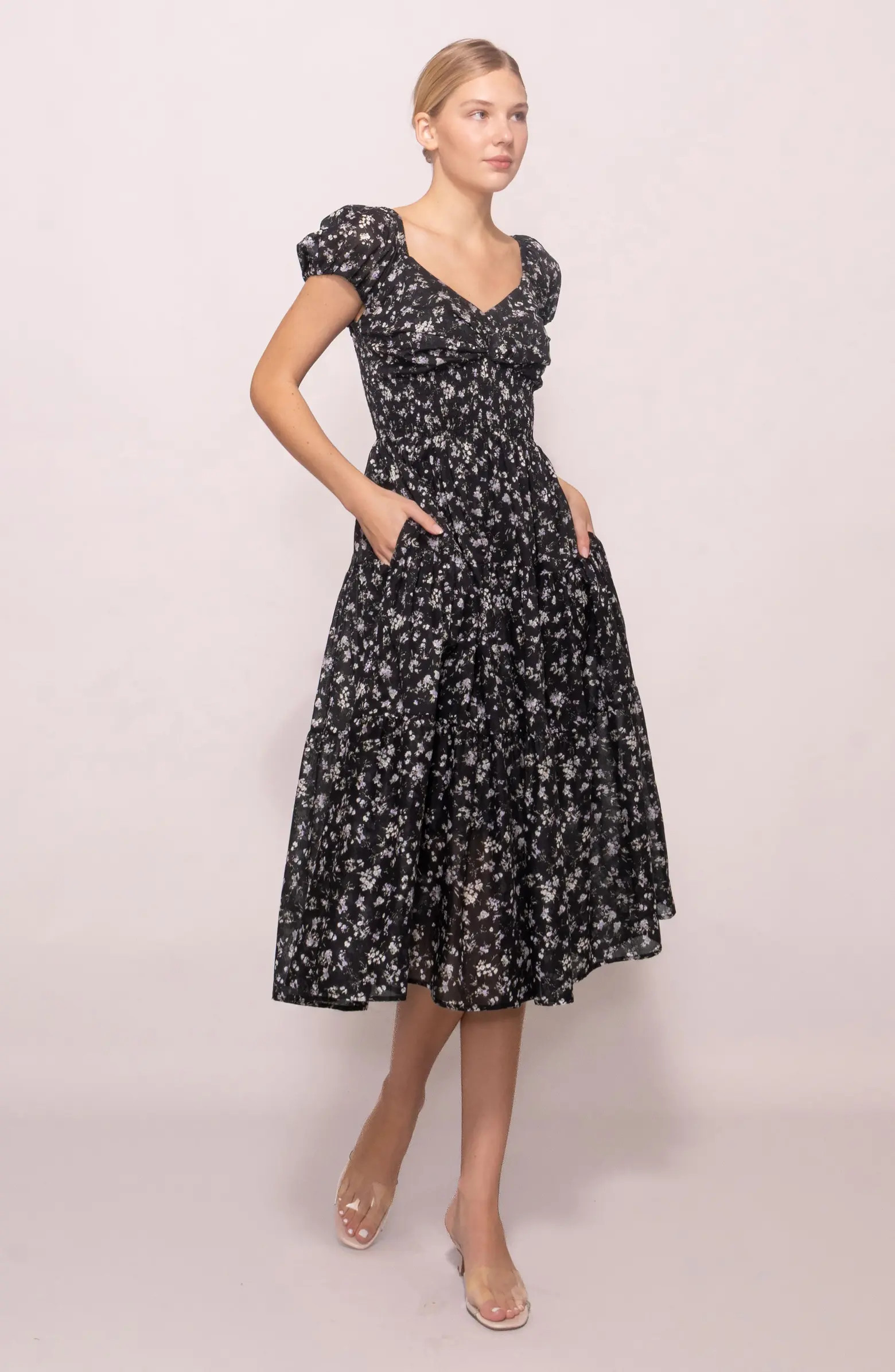 Ditsy Print Midi Dress | Nordstrom Rack