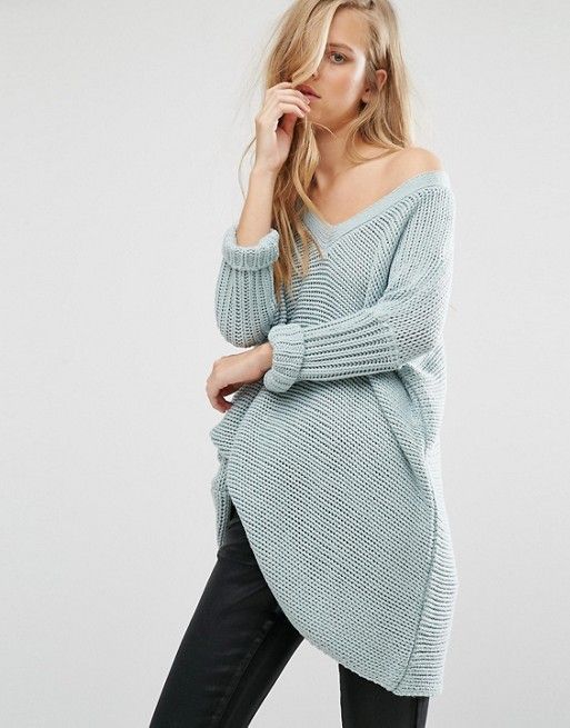 Noisy May Deep V-Neck Oversize Sweater | ASOS US