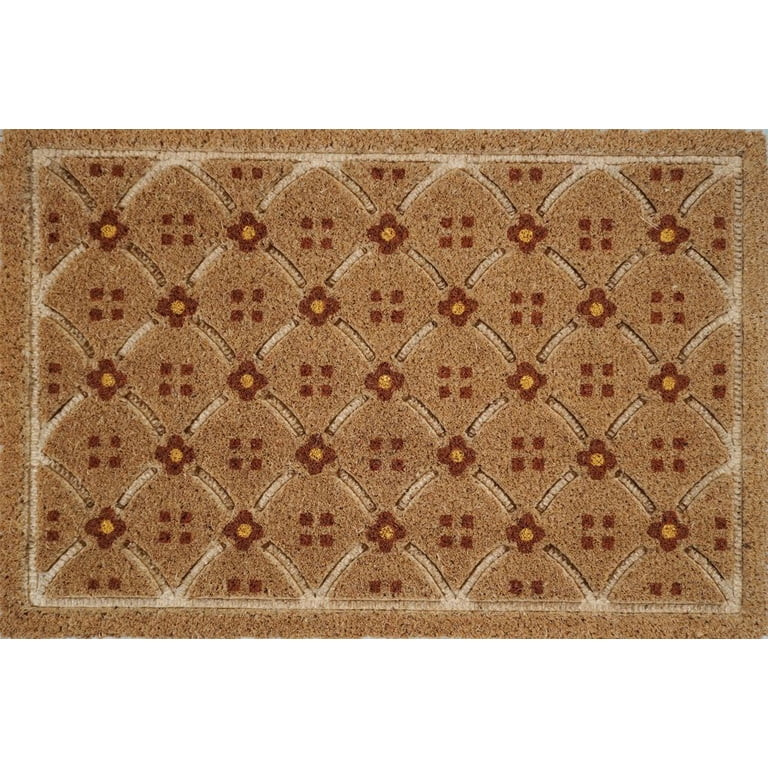 Better Homes & Gardens Coir Doormat 20x30 Ogee Floral Pattern with Skid Resistant Backing | Walmart (US)
