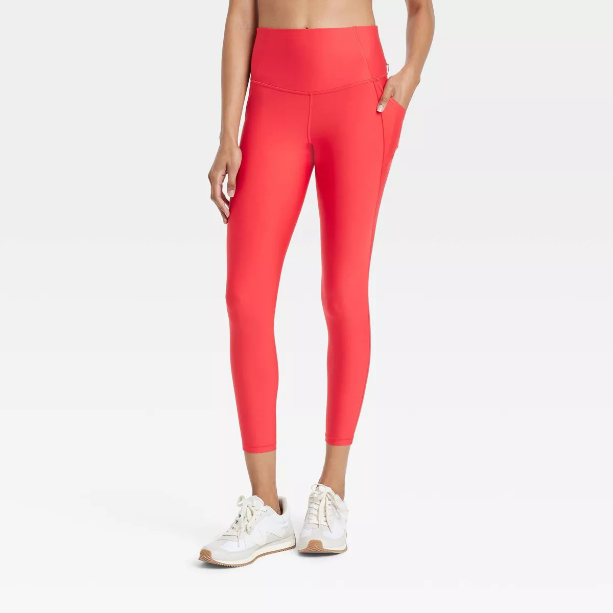 Women's Effortless Support High-Rise Pocketed 7/8 Leggings - All In Motion™ Red XS | Target