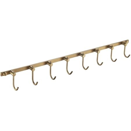 WINCASE Brass Towel Hook Rack, Brushed Brass Wall Hook Rail, Antique Coat Hook Rail Hanger 5 Hooks B | Amazon (US)